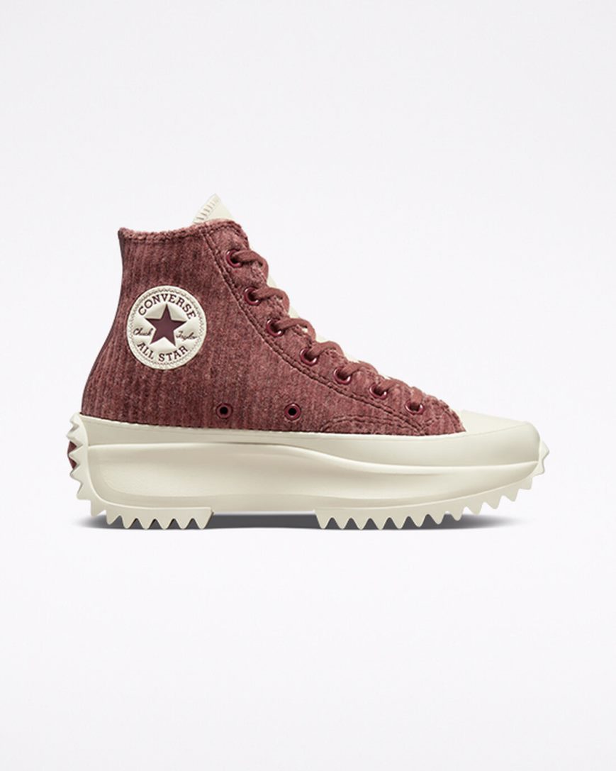 Zapatos Plataforma Converse Run Star Hike Velour Altas Mujer Rojas | PE 758402